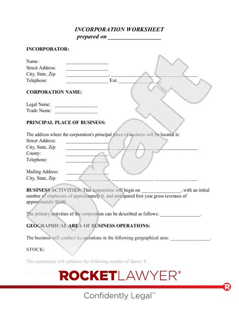 articles of incorporation do not include quizlet